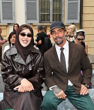 Milan: Milan, Italy Luisa Beccaria Spring Summer 2026 collection presentation show. In the photo: Afraa al Noaimi, Vittorio Brumotti Milan  - ZUMAp169 20250924_zea_p169_1091 Copyright: xNickxZonnax