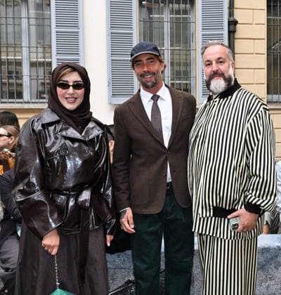 Milan: Milan, Italy Luisa Beccaria Spring Summer 2026 collection presentation show. In the photo: Afraa al Noaimi, Vittorio Brumotti Milan  - ZUMAp169 20250924_zea_p169_1092 Copyright: xNickxZonnax