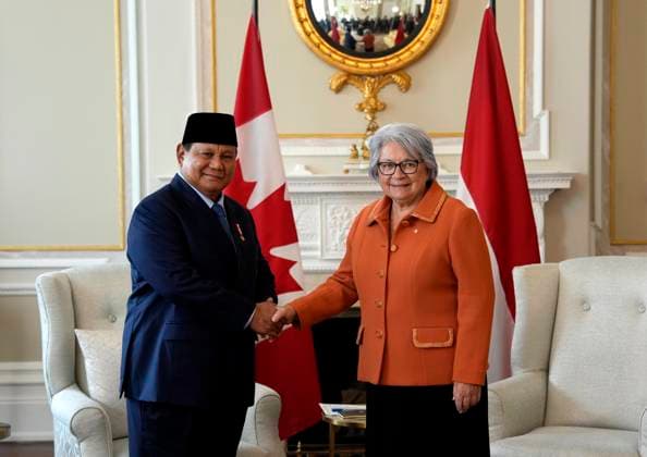 September 24, 2025, Ottawa, On, CAN: Gov. Gen. Mary Simon meets with Indonesian President Prabowo Subianto at Rideau Hall in Ottawa, on Wednesday, Sept. 24, 2025. Ottawa CAN  - ZUMAc35_ 20250924_zaf_c35_132 Copyright: xJustinxTangx