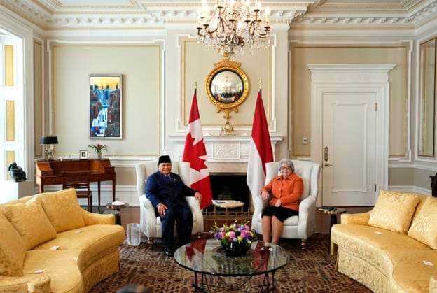 September 24, 2025, Ottawa, On, CAN: Gov. Gen. Mary Simon meets with Indonesian President Prabowo Subianto at Rideau Hall in Ottawa, on Wednesday, Sept. 24, 2025. Ottawa CAN  - ZUMAc35_ 20250924_zaf_c35_133 Copyright: xJustinxTangx