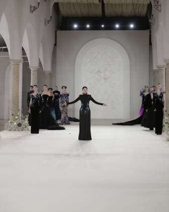 September 24, 2025, Milan, Milan, Italy: A model walks the runway wearing creations by designer XIONG YING for the HEAVEN GAIA collection during Milan Fashion Week Spring Summer 2026, at the Museo Leonardo da Vinci, in Milan, Italy, on September 24, 2025. Milan Italy - ZUMAp285 20250924_zep_p285_039 Copyright: xGennaroxPiscopox