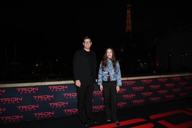 Tron Ares Premiere Justin Springer and Emma Ludbrook attending the Tron : Ares Premiere at the Pathe Palace cinema in Paris, France on September 24, 2025. Photo by Aurore Marechal ABACAPRESS.COM Paris France  Copyright: xMarechalxAurore ABACAx