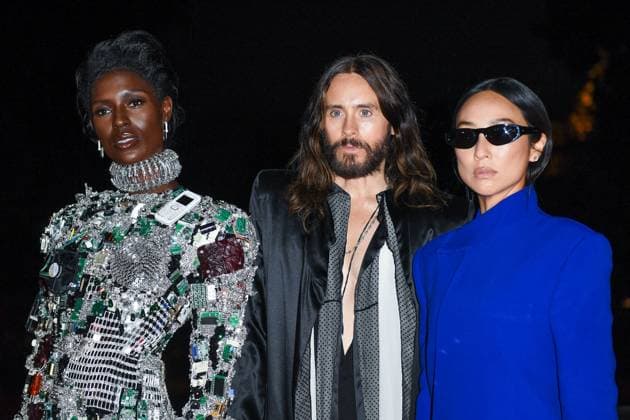 Tron Ares Premiere Jodie Turner-Smith, Jared Leto and Greta Lee attending the Tron : Ares Premiere at the Pathe Palace cinema in Paris, France on September 24, 2025. Photo by Aurore Marechal ABACAPRESS.COM Paris France  Copyright: xMarechalxAurore ABACAx