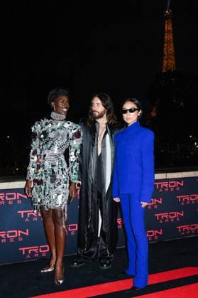 Tron Ares Premiere Jodie Turner-Smith, Jared Leto and Greta Lee attending the Tron : Ares Premiere at the Pathe Palace cinema in Paris, France on September 24, 2025. Photo by Aurore Marechal ABACAPRESS.COM Paris France  Copyright: xMarechalxAurore ABACAx