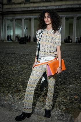 Front Row of Missoni fashion show during the Milan Fashion Week - Womenswear S S 2026 in Milan, Italy on 24 September 2025. A guest attends the Missoni fashion show during the Milan Fashion Week - Womenswear Spring Summer 2026 in Milan, Italy on 24 September 2025., Credit:Stefano Costantino TTL Avalon Italy, Milan  Copyright: xStefanoxCostantinoxTTLx xAvalonx 1039992956