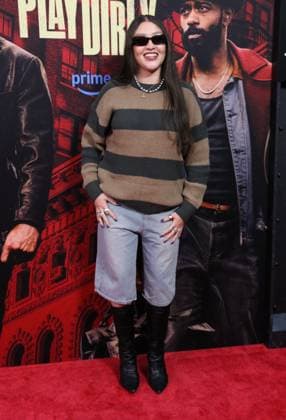 NEW YORK, NY- SEPTEMBER 24: Emely Moreno at the Amazon MGM Studios Play Dirty world premiere held at SVA Theatre on September 24, 2025 in New York, New York Copyright: xRWx