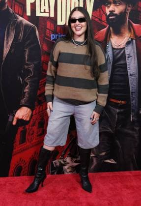 NEW YORK, NY- SEPTEMBER 24: Emely Moreno at the Amazon MGM Studios Play Dirty world premiere held at SVA Theatre on September 24, 2025 in New York, New York Copyright: xRWx