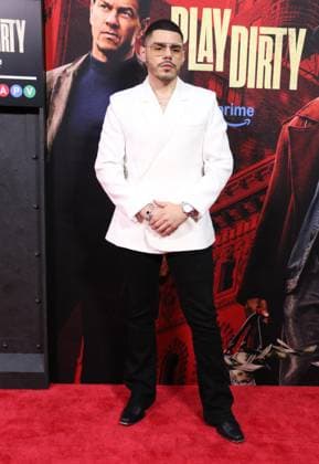 NEW YORK, NY- SEPTEMBER 24: Maximo Beras-Goico at the Amazon MGM Studios Play Dirty world premiere held at SVA Theatre on September 24, 2025 in New York, New York Copyright: xRWx
