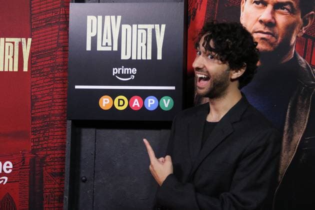 NEW YORK, NY- SEPTEMBER 24: Alex Wolff at the Amazon MGM Studios Play Dirty world premiere held at SVA Theatre on September 24, 2025 in New York, New York Copyright: xRWx