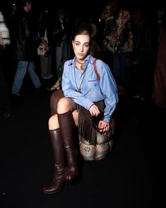 Milan Fashion Week - Women S S 2026 Etro Fashion Show Front Row Milan, Italy Ginevra Mavilla Milan Fashion Week - Women S S 2026 Etro Fashion Show Front Row Milan, Italy 24th September 2025  Copyright: xJohnnyxDallaxLibera SGPx