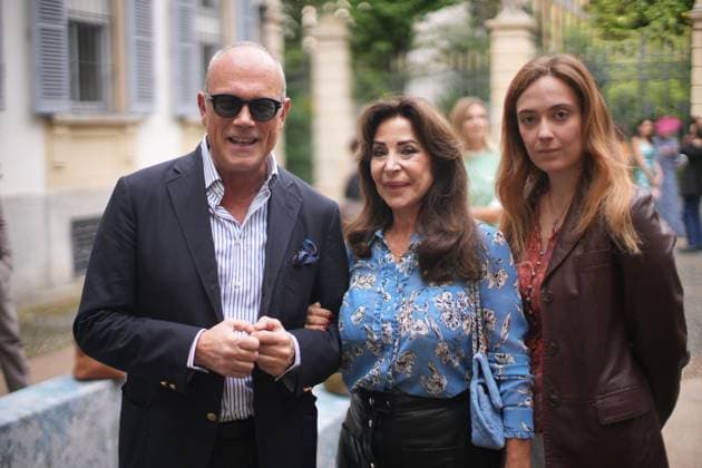 Milan Fashion Week - Women S S 2026 Luisa Beccaria Fashion Show Front Row Palazzo Bovara - Milan, Italy Cesare Cunaccia;Marta Brivio Sforza;Giacinta Brivio Sforza Milan Fashion Week - Women S S 2026 Luisa Beccaria Fashion Show Front Row Palazzo Bovara - Milan, Italy 24th September 2025  Copyright: xMarcoxErbax