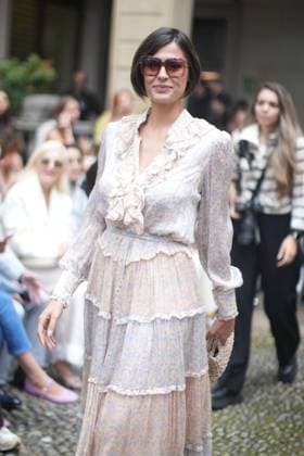 Milan Fashion Week - Women S S 2026 Luisa Beccaria Fashion Show Front Row Palazzo Bovara - Milan, Italy Alice Sabatini;? Milan Fashion Week - Women S S 2026 Luisa Beccaria Fashion Show Front Row Palazzo Bovara - Milan, Italy 24th September 2025  Copyright: xMarcoxErbax