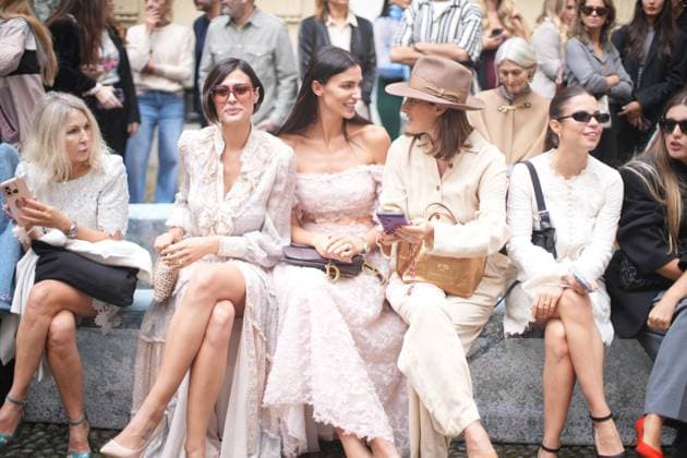 Milan Fashion Week - Women S S 2026 Luisa Beccaria Fashion Show Front Row Palazzo Bovara - Milan, Italy Alice Sabatini;Ilaria Capponi Milan Fashion Week - Women S S 2026 Luisa Beccaria Fashion Show Front Row Palazzo Bovara - Milan, Italy 24th September 2025  Copyright: xMarcoxErbax