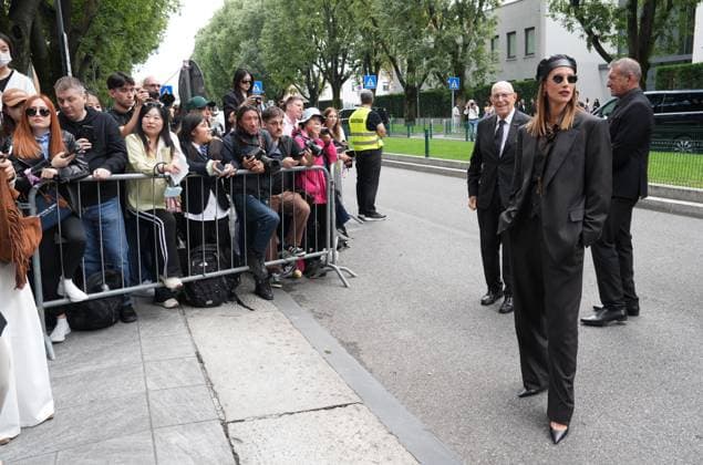 Milan, many people, influencers, VIPs outside the Armani fashion shows on Via Bergognone. In the photo: Ludovica Sauer.  Copyright: xDuilioxPiaggesix xipa-agency.netx xDuilioxPiaggesix IPA_Agency_IPA65734907