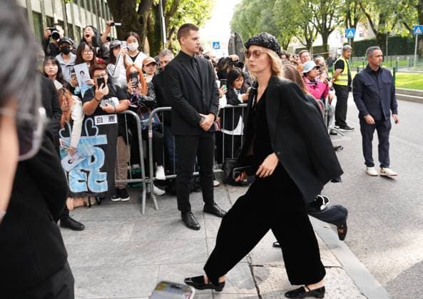 Milan, Many people, influencers, VIPs outside the Armani fashion shows in Via Bergognone. In the photo: Eva Riccobono  Copyright: xDuilioxPiaggesix xipa-agency.netx xDuilioxPiaggesix IPA_Agency_IPA65734928