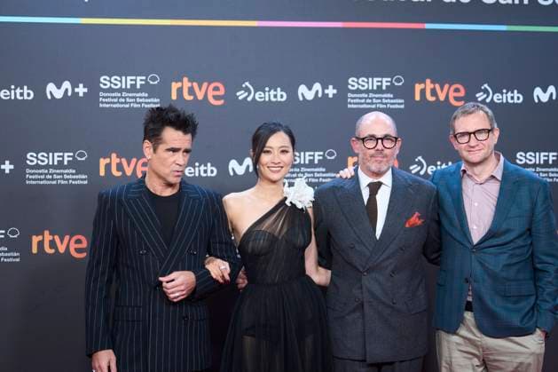 73rd San Sebastian International Film Festival: Ballad of a Small Player Red Carpet Fala Chen, Colin Farrell, Edward Berger attended Ballad of a Small Player Red Carpet during 73rd San Sebastian International Film Festival at Kursaal Theatre on September 25, 2025 in Donostia San Sebastian, Spain Photo by IMAGO MPG Donostia San Sebastian Kursaal Theatre Euskadi Spain  Copyright: xMPGx