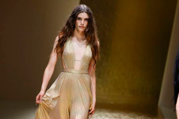 MFW Roberto Cavalli runway MP A model walks the runway at the Roberto Cavalli fashion show during Milan s Fashion Week Womenswear Spring Summer 2026, on September 25, 2025 in Milan (Italy), Italy. Photo by Marco Piovanotto Abacapress.com  Copyright: xPiovanottoxMarco ABACAx
