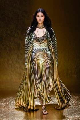 MFW Roberto Cavalli runway MP A model walks the runway at the Roberto Cavalli fashion show during Milan s Fashion Week Womenswear Spring Summer 2026, on September 25, 2025 in Milan (Italy), Italy. Photo by Marco Piovanotto Abacapress.com  Copyright: xPiovanottoxMarco ABACAx