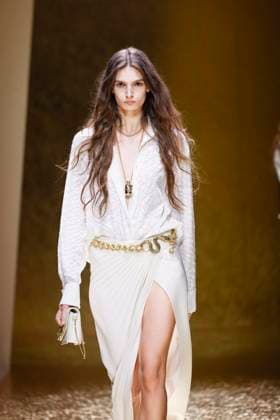 MFW Roberto Cavalli runway MP A model walks the runway at the Roberto Cavalli fashion show during Milan s Fashion Week Womenswear Spring Summer 2026, on September 25, 2025 in Milan (Italy), Italy. Photo by Marco Piovanotto Abacapress.com  Copyright: xPiovanottoxMarco ABACAx