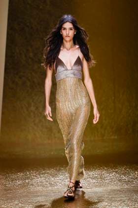 MFW Roberto Cavalli runway MP A model walks the runway at the Roberto Cavalli fashion show during Milan s Fashion Week Womenswear Spring Summer 2026, on September 25, 2025 in Milan (Italy), Italy. Photo by Marco Piovanotto Abacapress.com  Copyright: xPiovanottoxMarco ABACAx
