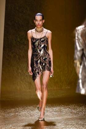 MFW Roberto Cavalli runway MP A model walks the runway at the Roberto Cavalli fashion show during Milan s Fashion Week Womenswear Spring Summer 2026, on September 25, 2025 in Milan (Italy), Italy. Photo by Marco Piovanotto Abacapress.com  Copyright: xPiovanottoxMarco ABACAx