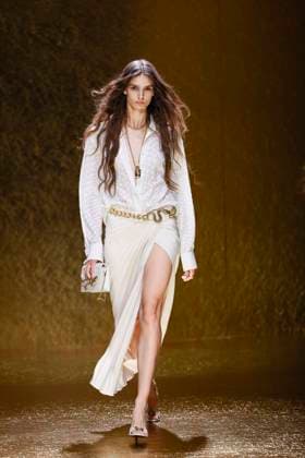 MFW Roberto Cavalli runway MP A model walks the runway at the Roberto Cavalli fashion show during Milan s Fashion Week Womenswear Spring Summer 2026, on September 25, 2025 in Milan (Italy), Italy. Photo by Marco Piovanotto Abacapress.com  Copyright: xPiovanottoxMarco ABACAx