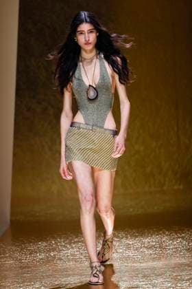 MFW Roberto Cavalli runway MP A model walks the runway at the Roberto Cavalli fashion show during Milan s Fashion Week Womenswear Spring Summer 2026, on September 25, 2025 in Milan (Italy), Italy. Photo by Marco Piovanotto Abacapress.com  Copyright: xPiovanottoxMarco ABACAx