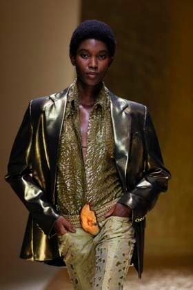 MFW Roberto Cavalli runway MP A model walks the runway at the Roberto Cavalli fashion show during Milan s Fashion Week Womenswear Spring Summer 2026, on September 25, 2025 in Milan (Italy), Italy. Photo by Marco Piovanotto Abacapress.com  Copyright: xPiovanottoxMarco ABACAx