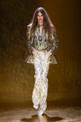 MFW Roberto Cavalli runway MP A model walks the runway at the Roberto Cavalli fashion show during Milan s Fashion Week Womenswear Spring Summer 2026, on September 25, 2025 in Milan (Italy), Italy. Photo by Marco Piovanotto Abacapress.com  Copyright: xPiovanottoxMarco ABACAx