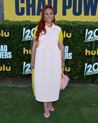 September 25, 2025, Pasadena, California, USA: Actress DOMINIQUE DAWSON attends the Red Carpet World Premiere of HuluÃ¢â‚¬â ¢s Ã¢â‚¬oeChad Powers. Pasadena USA - ZUMAb173 20250925_aap_b173_008 Copyright: xBillyxBennightx