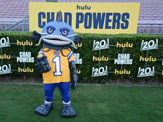 September 25, 2025, Pasadena, California, USA: Mascot SOUTH GEORGIA CATFISH attends the Red Carpet World Premiere of HuluÃ¢â‚¬â ¢s Ã¢â‚¬oeChad Powers. Pasadena USA - ZUMAb173 20250925_aap_b173_012 Copyright: xBillyxBennightx