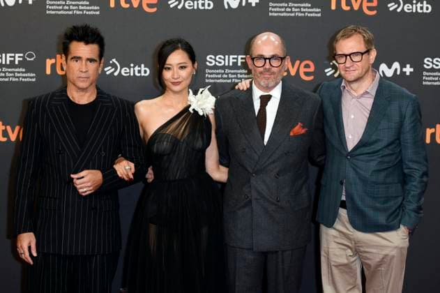 Colin Farrell, Fala Chen, Edward Berger and Mike Goodridge at the premiere of the feature film Ballad of a Small Player at the 73rd San Sebastian International Film Festival Festival Internacional de Cine de San Sebastian in the Kursaal San Sebastian, 26 09 2025 Foto:xC.xNiehausx xFuturexImagex player_5972