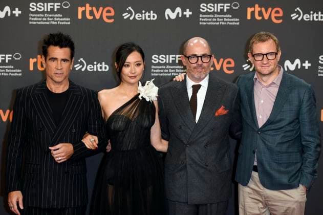 Colin Farrell, Fala Chen, Edward Berger and Mike Goodridge at the premiere of the feature film Ballad of a Small Player at the 73rd San Sebastian International Film Festival Festival Internacional de Cine de San Sebastian in the Kursaal San Sebastian, 26 09 2025 Foto:xC.xNiehausx xFuturexImagex player_5974