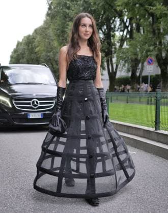 Milan, Milan Women s Fashion Week Spring Summer 2026 - Women s Fashion, Spring Summer 2026 guests with eccentric outfits among the various catwalks of the Fashion Week In the photo: Mary Leest at the Emporio Armani fashion show  Copyright: xLucaxPontix xipa-agency.netx xLucaPonti IpaAgencyx IPA_Agency_IPA65762785