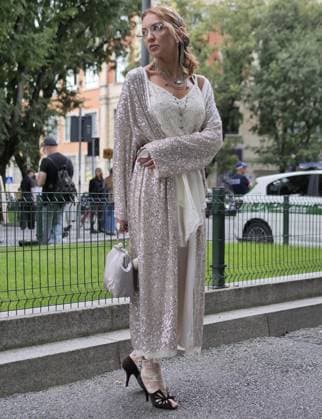 Milan, Milan Women s Fashion Week Spring Summer 2026 - Women s Fashion, Spring Summer 2026 guests with eccentric outfits among the various catwalks of Fashion Week  Copyright: xLucaxPontix xipa-agency.netx xLucaPonti IpaAgencyx IPA_Agency_IPA65763044