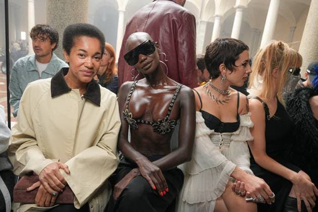 Milan, Milan Women s Fashion Week Spring Summer 2026 - Women s Fashion, Spring Summer 2026. - Blumarine fashion show - arrivals in the photo: Tamu McPherson Adot Gak Francesca Mesiano  Copyright: xRiccardoxGIordanox xipa-agency.netx xRiccardoxGiordano IPAx IPA_Agency_IPA65769398