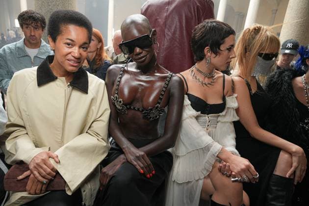Milan, Milan Women s Fashion Week Spring Summer 2026 - Women s Fashion, Spring Summer 2026. - Blumarine fashion show - arrivals in the photo: Tamu McPherson Adot Gak Francesca Mesiano  Copyright: xRiccardoxGIordanox xipa-agency.netx xRiccardoxGiordano IPAx IPA_Agency_IPA65769399