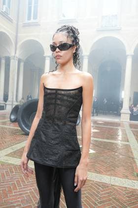Milan, Milan Women s Fashion Week Spring Summer 2026 - Women s Fashion, Spring Summer 2026. - Blumarine fashion show - arrivals in the photo: Guest  Copyright: xRiccardoxGIordanox xipa-agency.netx xRiccardoxGiordano IPAx IPA_Agency_IPA65769344
