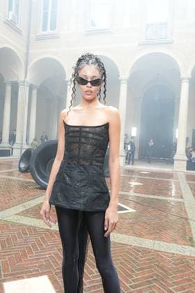 Milan, Milan Women s Fashion Week Spring Summer 2026 - Women s Fashion, Spring Summer 2026. - Blumarine fashion show - arrivals in the photo: Guest  Copyright: xRiccardoxGIordanox xipa-agency.netx xRiccardoxGiordano IPAx IPA_Agency_IPA65769357