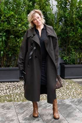MFW Tod’s front row MP Valeria Bruni Tedeschi arrives at the Tod s fashion show during Milan s Fashion Week Womenswear Spring Summer 2026, on September 26, 2025 in Milan (Italy), Italy. Photo by Marco Piovanotto Abacapress.com  Copyright: xPiovanottoxMarco ABACAx