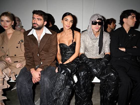 Milan, Milan Women s Fashion Week Spring Summer 2026 - Women s Fashion, Spring Summer 2026 - Morabito fashion show - guests In the photo: Antonio Pulvirenti, Chiara Biasi, Tedua, guests  Copyright: xSimonaxChiocciax xipa-agency.netx xSimonaxChiocciax IPA_Agency_IPA65778890