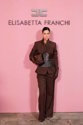 Milan, Italy, Italy: Milan, Milan Women s Fashion Week Spring Summer 2026 - Women s Fashion, Spring Summer 2026 - Elisabetta Franchi fashion show - arrivals in the photo: Francesca Busi Milan Italy  - ZUMAp169 20250926_zea_p169_369 Copyright: xRiccardoxGiordanox