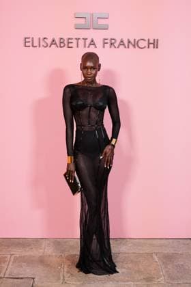 Milan, Italy, Italy: Milan, Milan Women s Fashion Week Spring Summer 2026 - Women s Fashion, Spring Summer 2026 - Elisabetta Franchi fashion show - arrivals in the photo: Adot Gak Milan Italy  - ZUMAp169 20250926_zea_p169_391 Copyright: xRiccardoxGiordanox