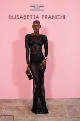 Milan, Italy, Italy: Milan, Milan Women s Fashion Week Spring Summer 2026 - Women s Fashion, Spring Summer 2026 - Elisabetta Franchi fashion show - arrivals in the photo: Adot Gak Milan Italy  - ZUMAp169 20250926_zea_p169_392 Copyright: xRiccardoxGiordanox