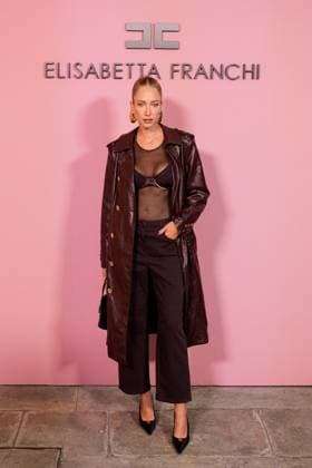 Milan, Italy, Italy: Milan, Milan Women s Fashion Week Spring Summer 2026 - Women s Fashion, Spring Summer 2026 - Elisabetta Franchi fashion show - arrivals in the photo: Katherine Evangelinou Milan Italy  - ZUMAp169 20250926_zea_p169_439 Copyright: xRiccardoxGiordanox