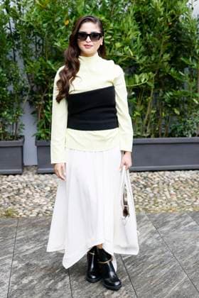 MFW Tod’s front row MP Hala Al Turk arrives at the Tod s fashion show during Milan s Fashion Week Womenswear Spring Summer 2026, on September 26, 2025 in Milan (Italy), Italy. Photo by Marco Piovanotto Abacapress.com  Copyright: xPiovanottoxMarco ABACAx