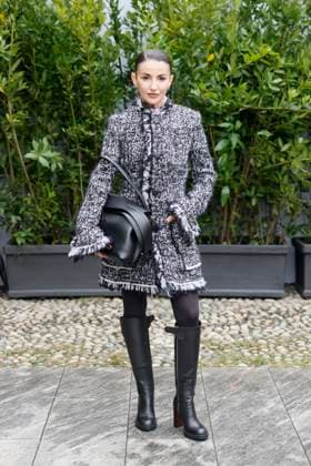 MFW Tod’s front row MP A guest arrives at the Tod s fashion show during Milan s Fashion Week Womenswear Spring Summer 2026, on September 26, 2025 in Milan (Italy), Italy. Photo by Marco Piovanotto Abacapress.com  Copyright: xPiovanottoxMarco ABACAx