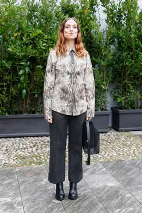 MFW Tod’s front row MP A guest arrives at the Tod s fashion show during Milan s Fashion Week Womenswear Spring Summer 2026, on September 26, 2025 in Milan (Italy), Italy. Photo by Marco Piovanotto Abacapress.com  Copyright: xPiovanottoxMarco ABACAx