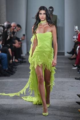 Milan, Italy: Milan, Milan Women s Fashion Week Spring Summer 2026 - Women s Fashion, Spring Summer 2026. - Blumarine fashion show - catwalk - photo: model Milan Italy  - ZUMAp169 20250926_zea_p169_504 Copyright: xSimonaxChiocciax