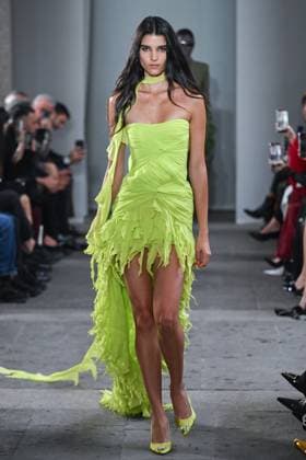 Milan, Italy: Milan, Milan Women s Fashion Week Spring Summer 2026 - Women s Fashion, Spring Summer 2026. - Blumarine fashion show - catwalk - photo: model Milan Italy  - ZUMAp169 20250926_zea_p169_505 Copyright: xSimonaxChiocciax